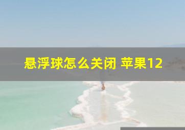 悬浮球怎么关闭 苹果12